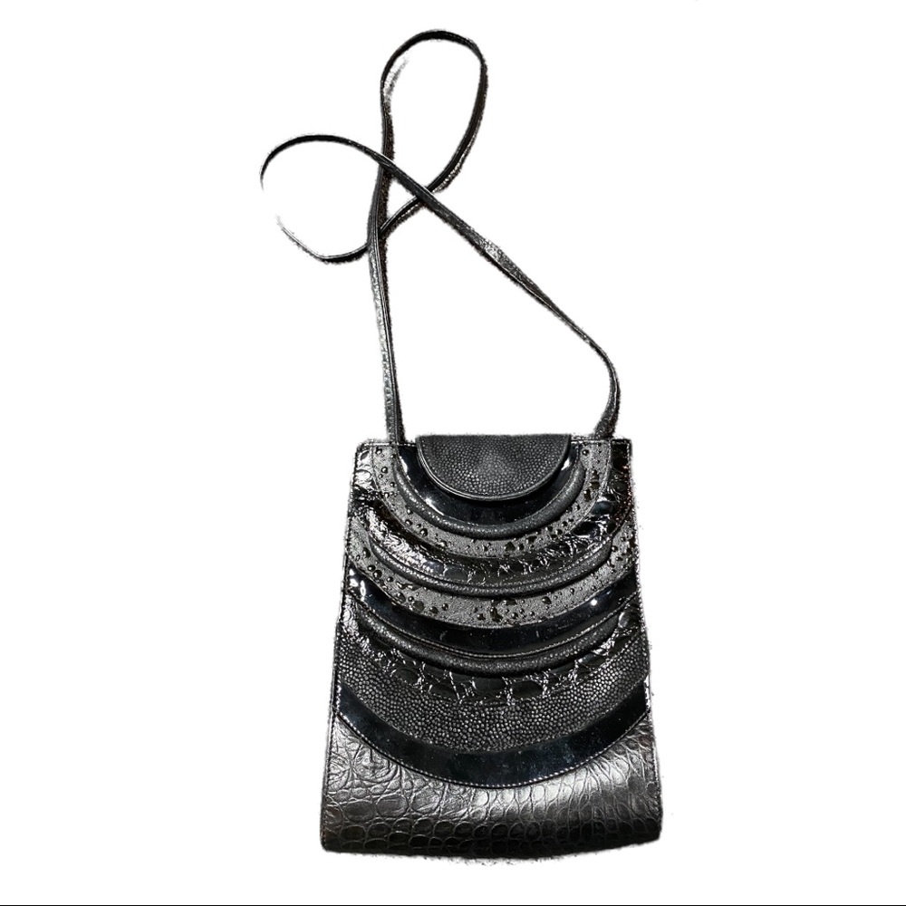Vintage genuine leather evening bag